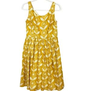 Boden Yellow floral lemon print sundress size 8